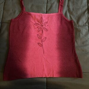 Women’s Scarlet Floral-Embellished Knit Camisole